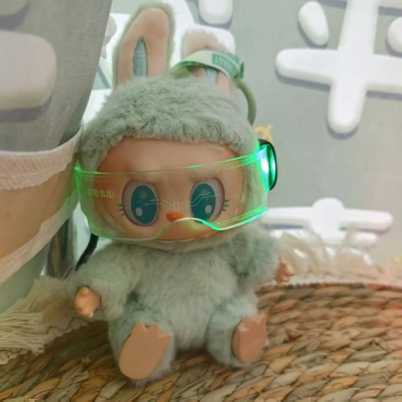 For Labubu Glasses Doll Accessories Doll Accessories Cool Luminous Future Technology Glasses Mini Edition Handsome Doll clothes