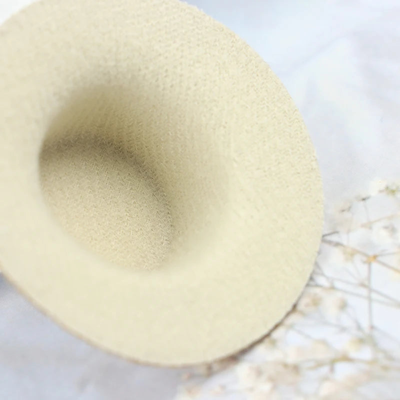 2Pcs Dollhouse Miniature Straw Hat Mini Doll Hat Doll House Ornament Hand Weaved Children's toys, farmers' dolls, straw hats