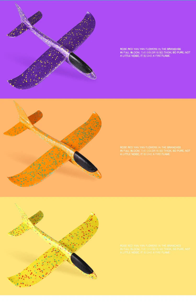 48cm Big Hand Launch Throwing Foam Palne EPP Airplane Model Glider Plane Aircraft Model Outdoor DIY Educational Toy for Children