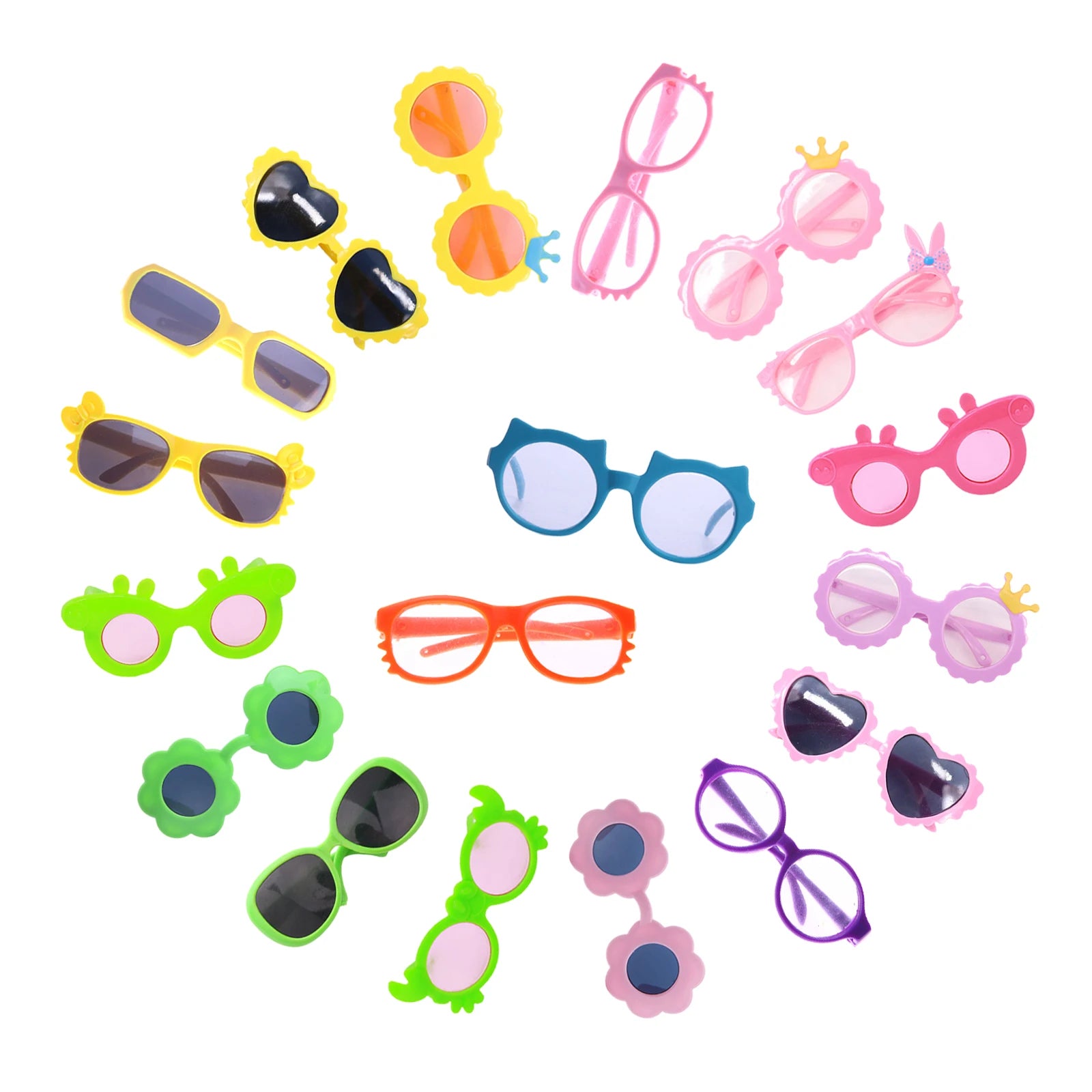 10Pcs/Set Doll Baby Sunglasses Glasses Fit 18 Inch American Of Girl`s&43Cm Baby New Born Doll Zaps Generation Girl`eyes for toys