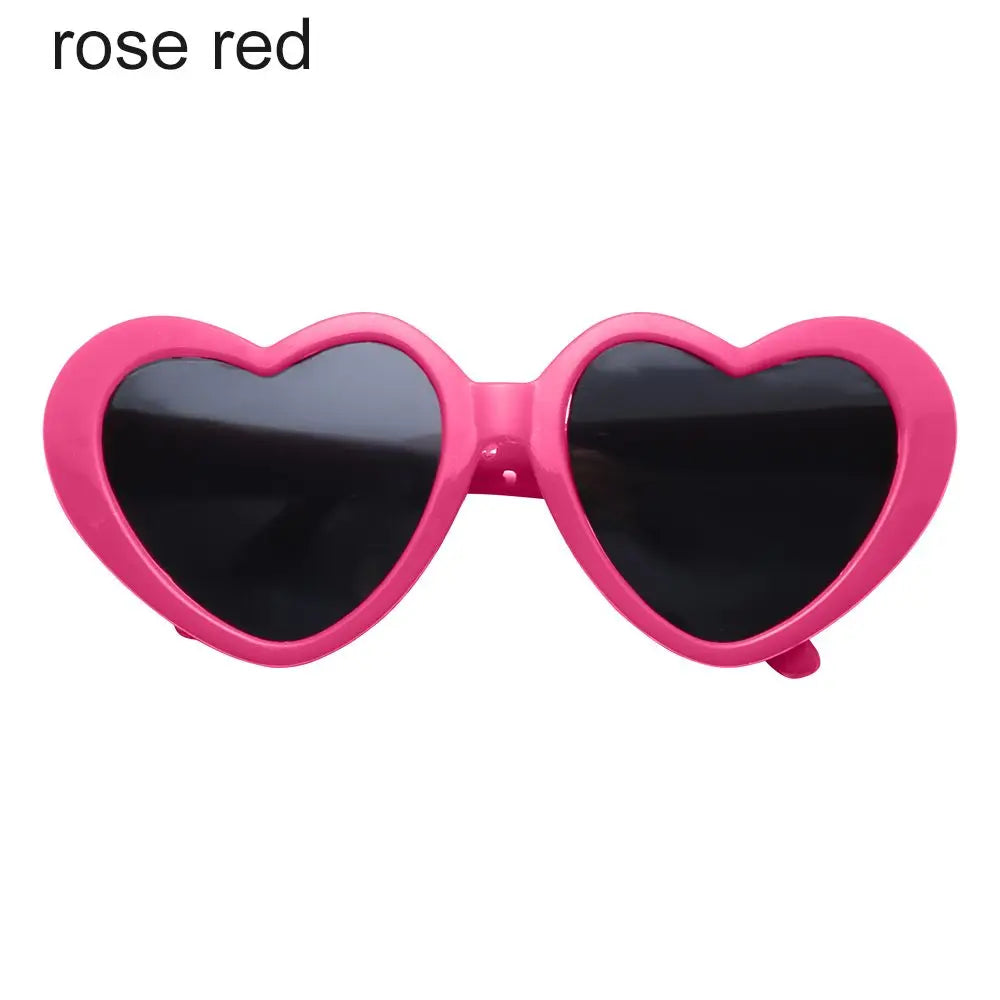 Heart Miniature Sunglasses Candy Color Frame Doll Glasses Toys Eyewear Doll Eyes Clothes Accessories For 60CM Dolls Dress Up