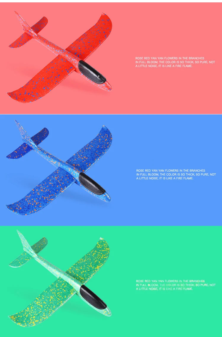 48cm Big Hand Launch Throwing Foam Palne EPP Airplane Model Glider Plane Aircraft Model Outdoor DIY Educational Toy for Children