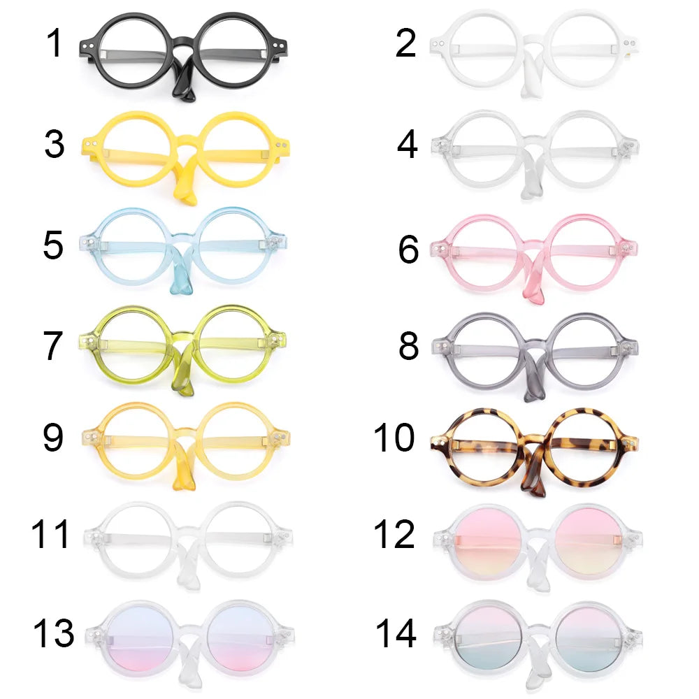 1Pcs Mini Doll Glasses For Blythe Doll Accessories Round Frame Clear Lens Eyeglasses Toys Decoration