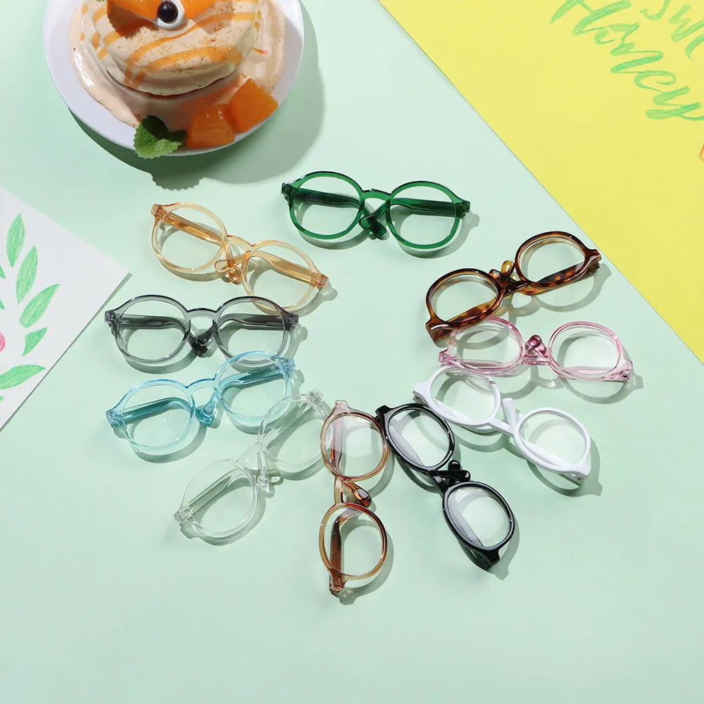 1Pcs Mini Doll Glasses For Blythe Doll Accessories Round Frame Clear Lens Eyeglasses Toys Decoration