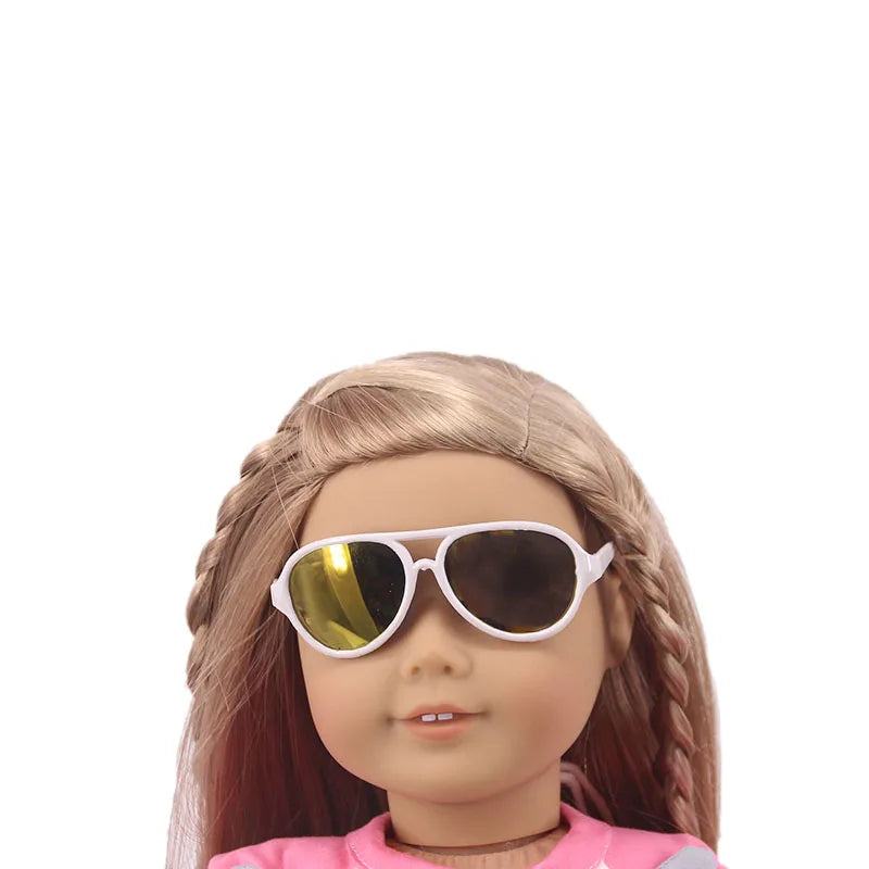 Doll Clothes Glasses 10 Colors Doll Accessories Fit 18 Inch American Doll Gift&43Cm Born Doll Baby For Our Generation Girl's Toy