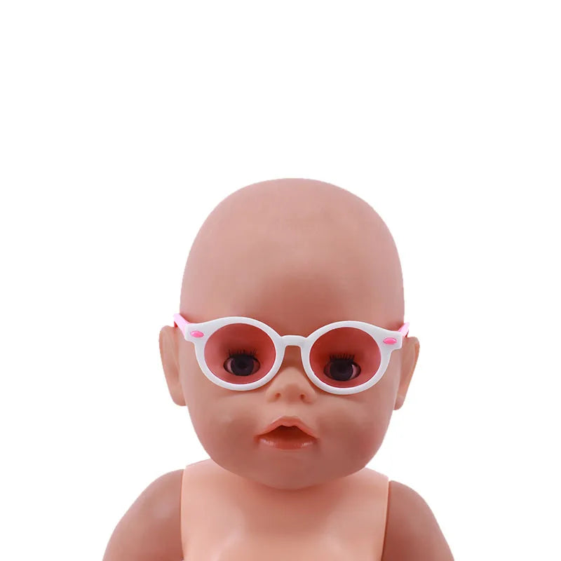 Doll Clothes Glasses 10 Colors Doll Accessories Fit 18 Inch American Doll Gift&43Cm Born Doll Baby For Our Generation Girl's Toy