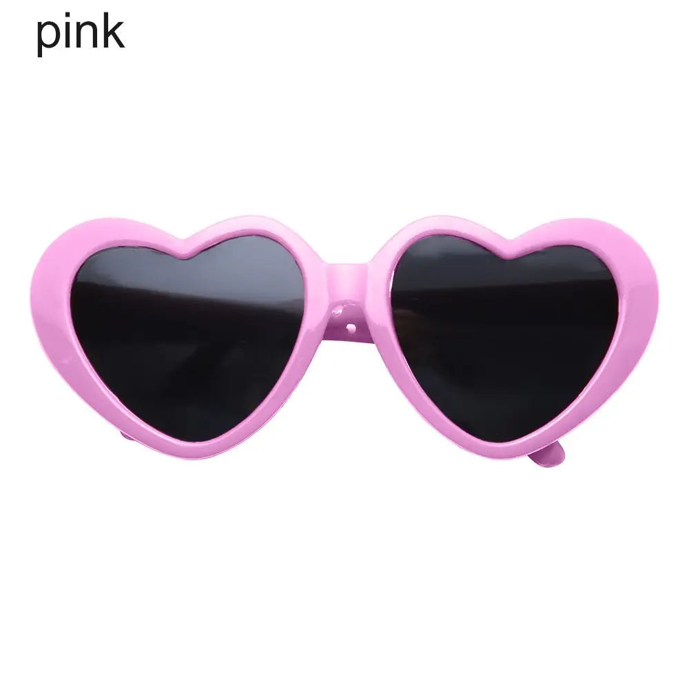 Heart Miniature Sunglasses Candy Color Frame Doll Glasses Toys Eyewear Doll Eyes Clothes Accessories For 60CM Dolls Dress Up
