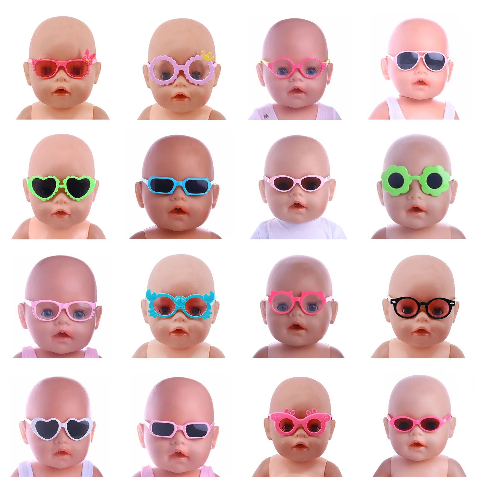 10Pcs/Set Doll Baby Sunglasses Glasses Fit 18 Inch American Of Girl`s&43Cm Baby New Born Doll Zaps Generation Girl`eyes for toys