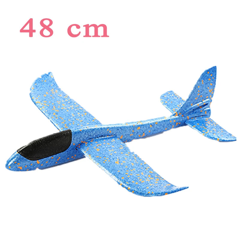 48cm Large EVA Foam Aircraft Toy Hand Throw Flight Glider Aircraft Airplane DIY Model Toy Throwing Roundabout Airplane Kid Gifts