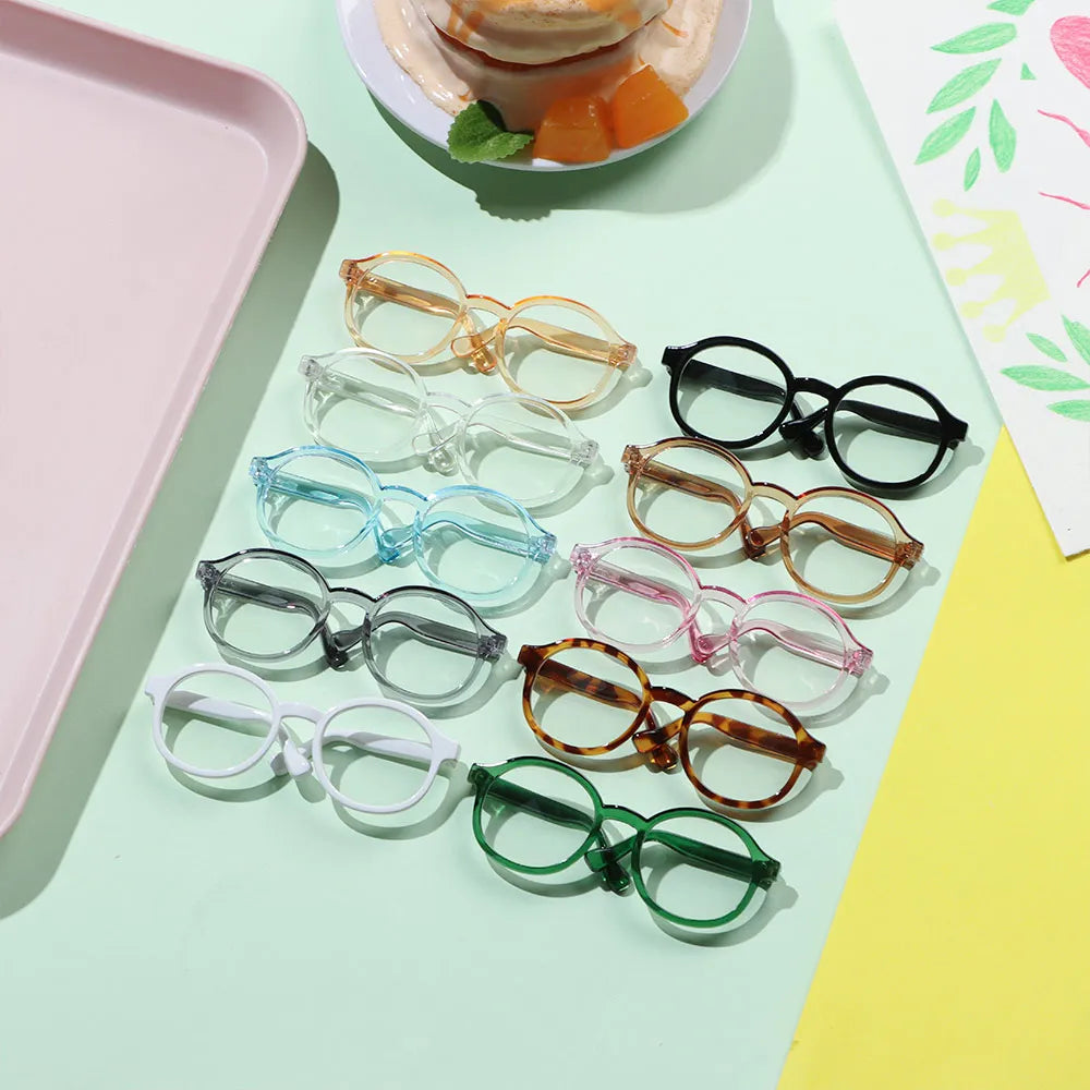 1Pcs Mini Doll Glasses For Blythe Doll Accessories Round Frame Clear Lens Eyeglasses Toys Decoration