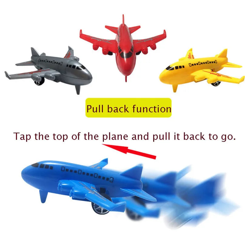 6Pcs/set Cute Pull Back Airplane Model Toy For Kids Baby Mini Colorful Cartoon Aircraft Plane Board Games Children Xmas Gift
