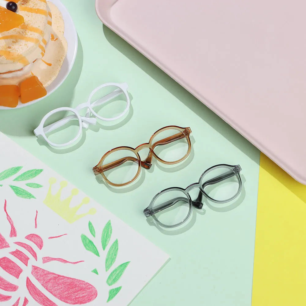 1Pcs Mini Doll Glasses For Blythe Doll Accessories Round Frame Clear Lens Eyeglasses Toys Decoration