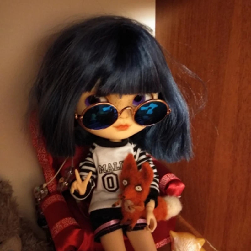 Doll Toy Cool Sunglasses For BJD Blyth American Grils Glasses Pet Toy Photo Prop Pet Glasses Toy Doll Sunglasses