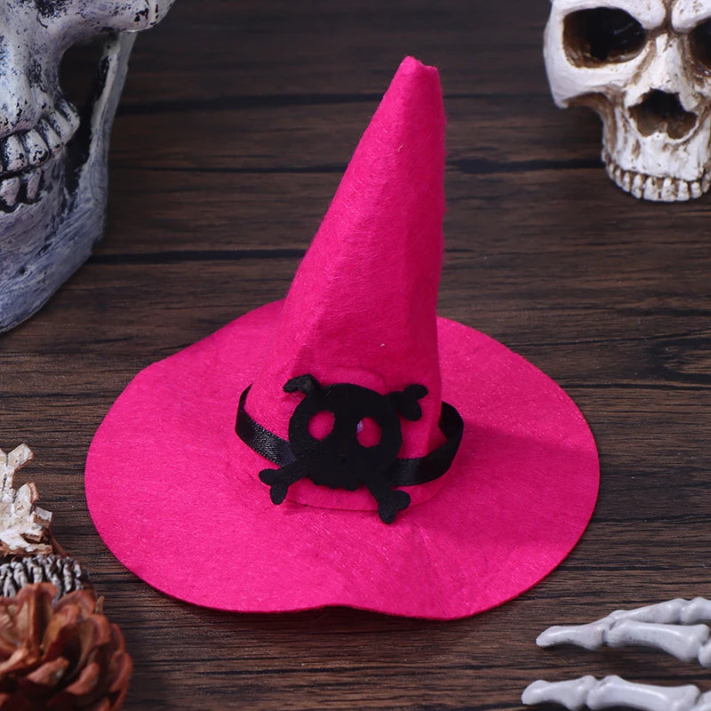 3Pcs/set Felt Halloween Doll Hats Miniature Dollhouse Home Decoration Dolls Accessories Kids Play Toys Hats Random Color