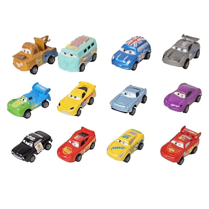 Mini 12 pcs Disney Pixar Cars 3 Piston Cup Rebound Car  Collection Lightning McQueen Jackson Storm PVC Car Model Toy for childre