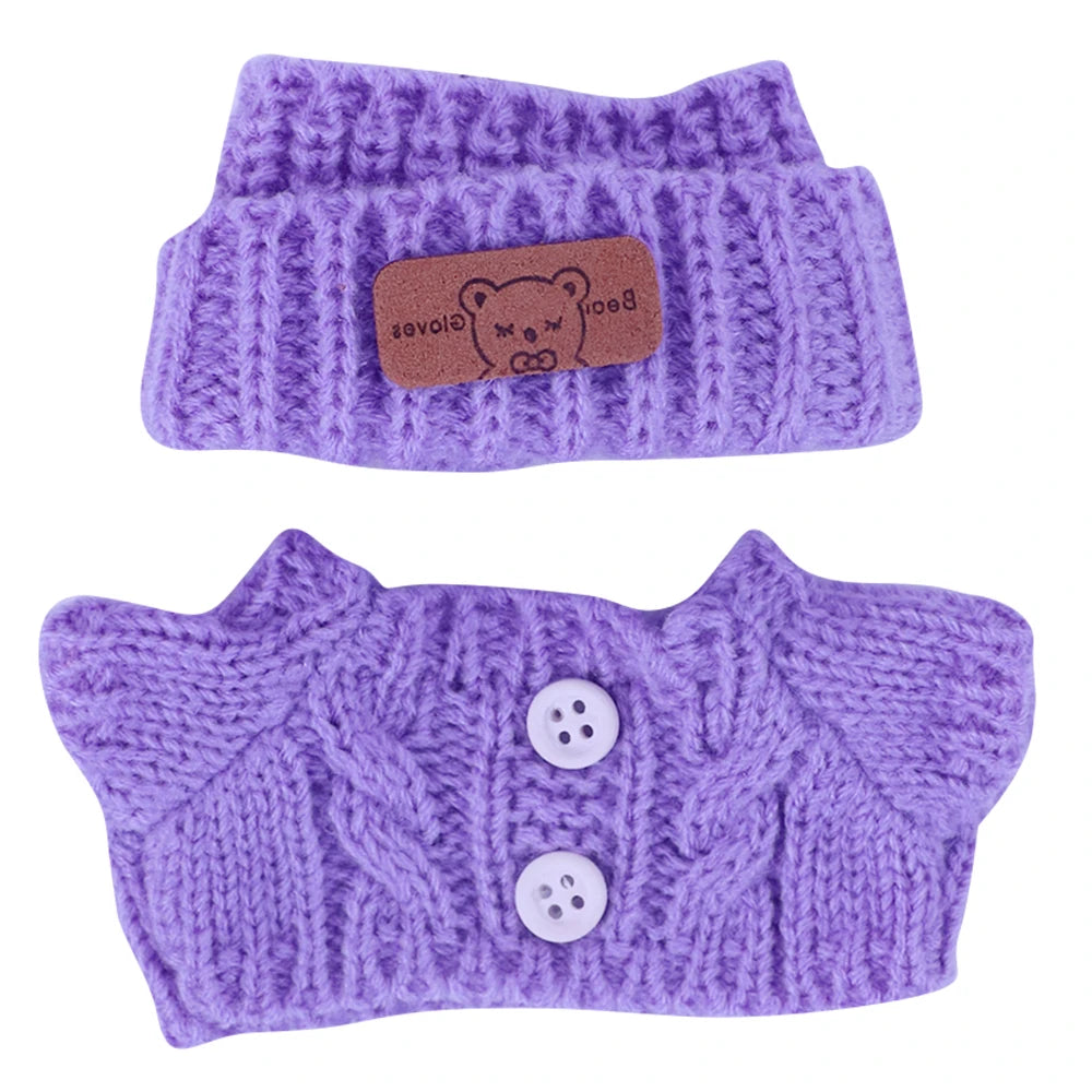 Doll Sweater+Woolen Hat For labubu 17cm Plush Doll Clothes Accessories Girl‘s Toys Birthday And Christmas Gift