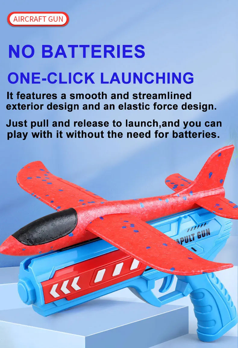 Airplane Launcher Toys Outdoor Sports Flying Toys Children's Foam Ejection Aircraft Toys Birthday Gifts for Boys Girls