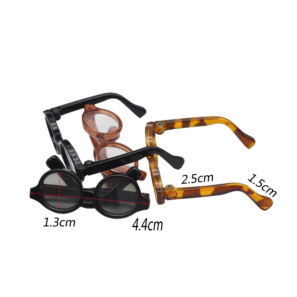 Fashion Doll Glasses for 1/3 1/6 1/8 60cm BJD Blyth Doll Plush Toy Sunglasses DIY Accessories Dress Up Toys Gift
