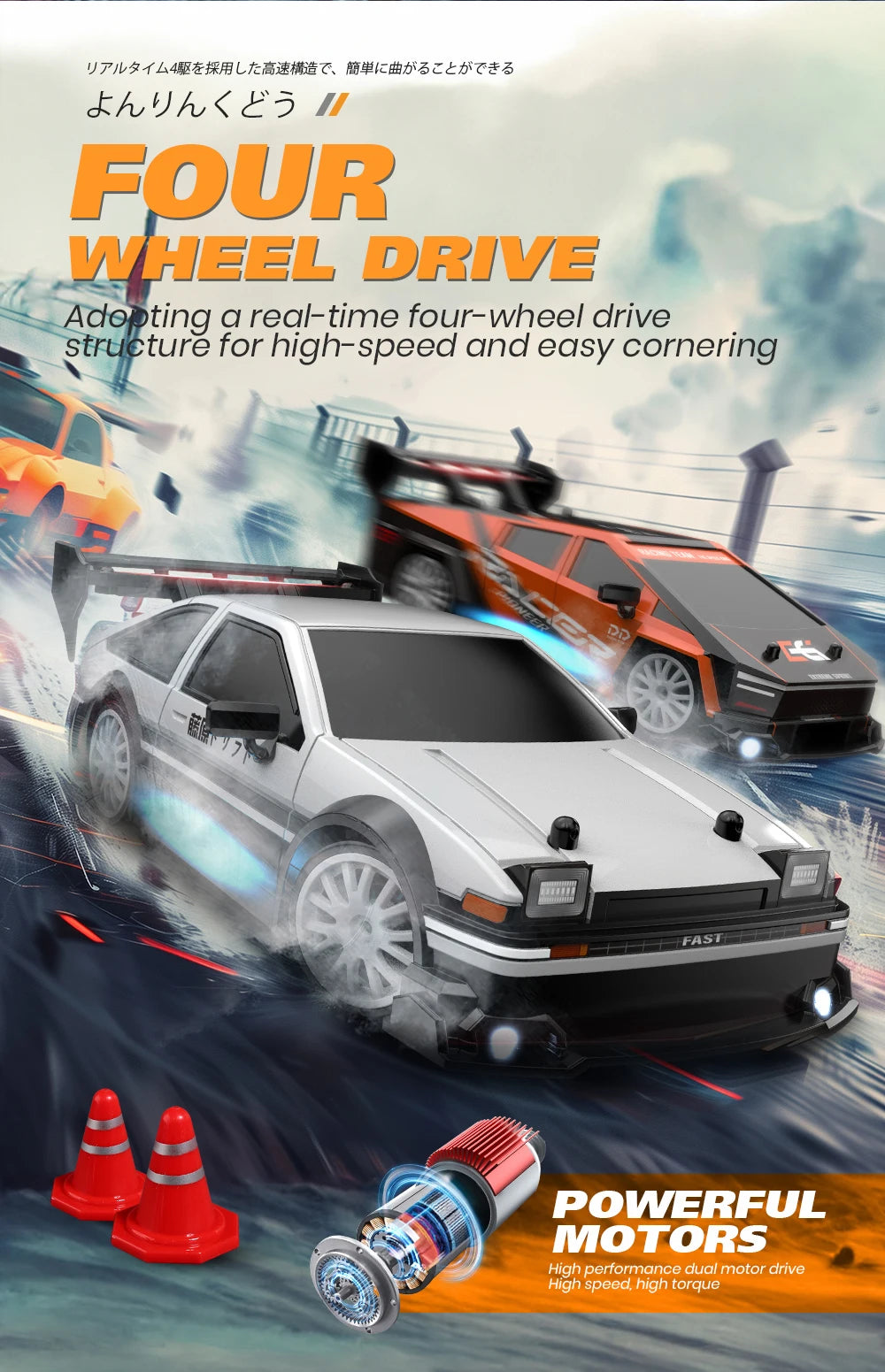 1:24 Mini 2.4G 4WD 30KM/h RC Drift Car GTRPRO AE86PRO - RTR Metal Tires, Ready to Race | Kids' Toy, Birthday Gift
