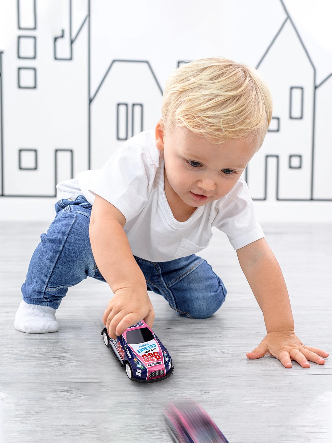 24PCS, 36PCS, 52PC, Car Toy Gift, Friction Return Alloy Racing Children's Car Toy with Storage Box