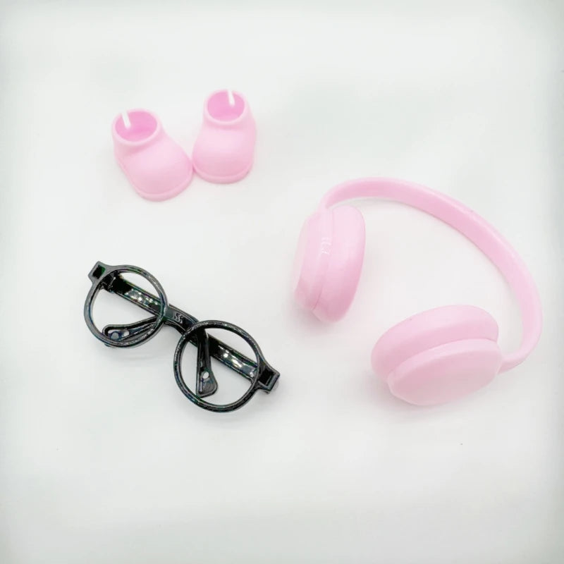 Suitable for Labubu Doll Clothing Accessories Mini Glasses Shoes Headphones V1 V2 V3 DIY Accessories Children's Toys Gifts