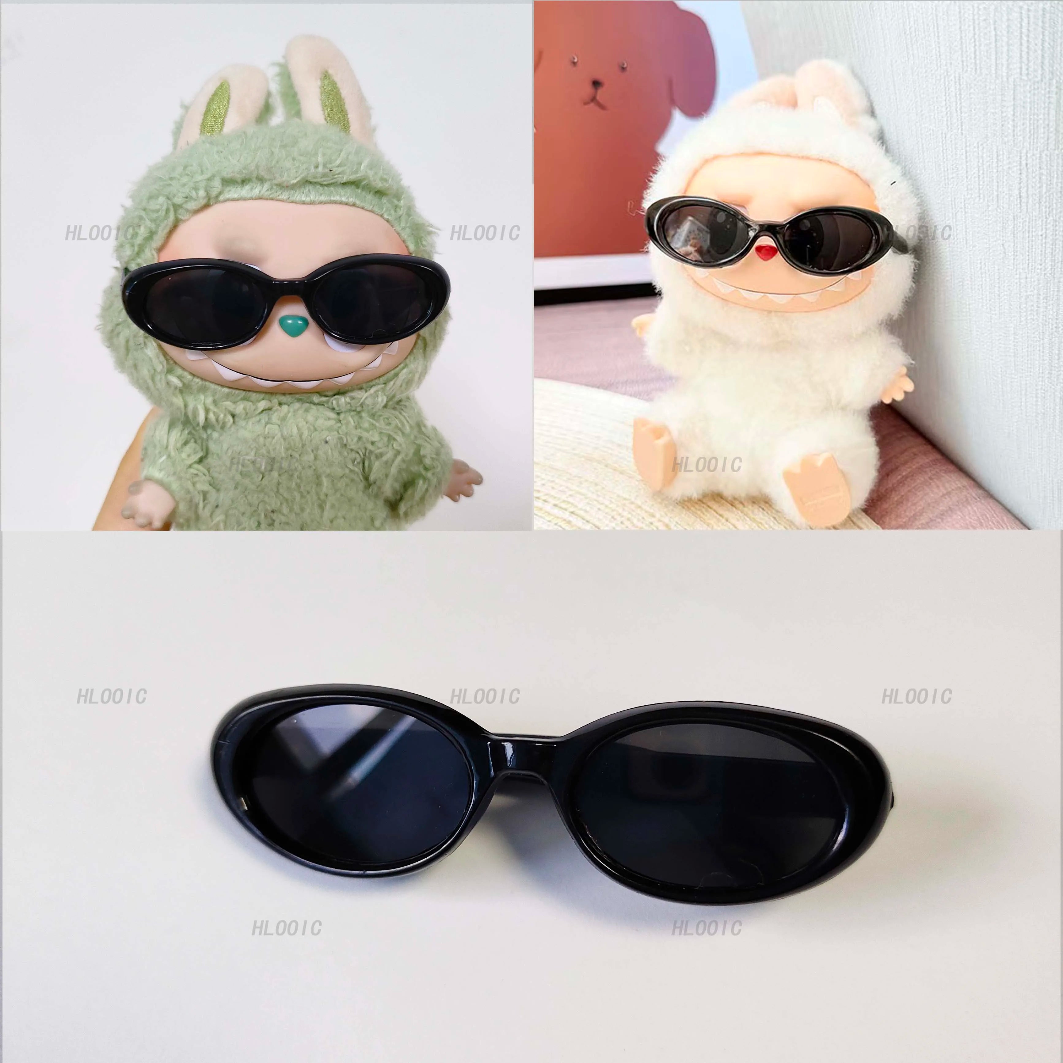 Labubu Glasses  6.5cm Cute Plastic Glasses for 17cm Labubu Macaron and 60cm BJD Dolls and 1/3 BJD Dolls Toy Glasses Accessories