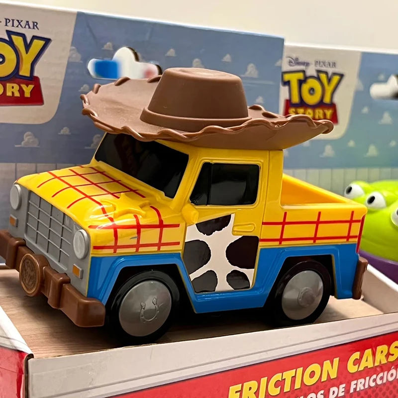 5 Styles Disney Toy Story Buzz Lightyear Woody Jessie Rex Alien Cartoon Model Inertial Pull-back Free Wheel Car Toys Kids Gift
