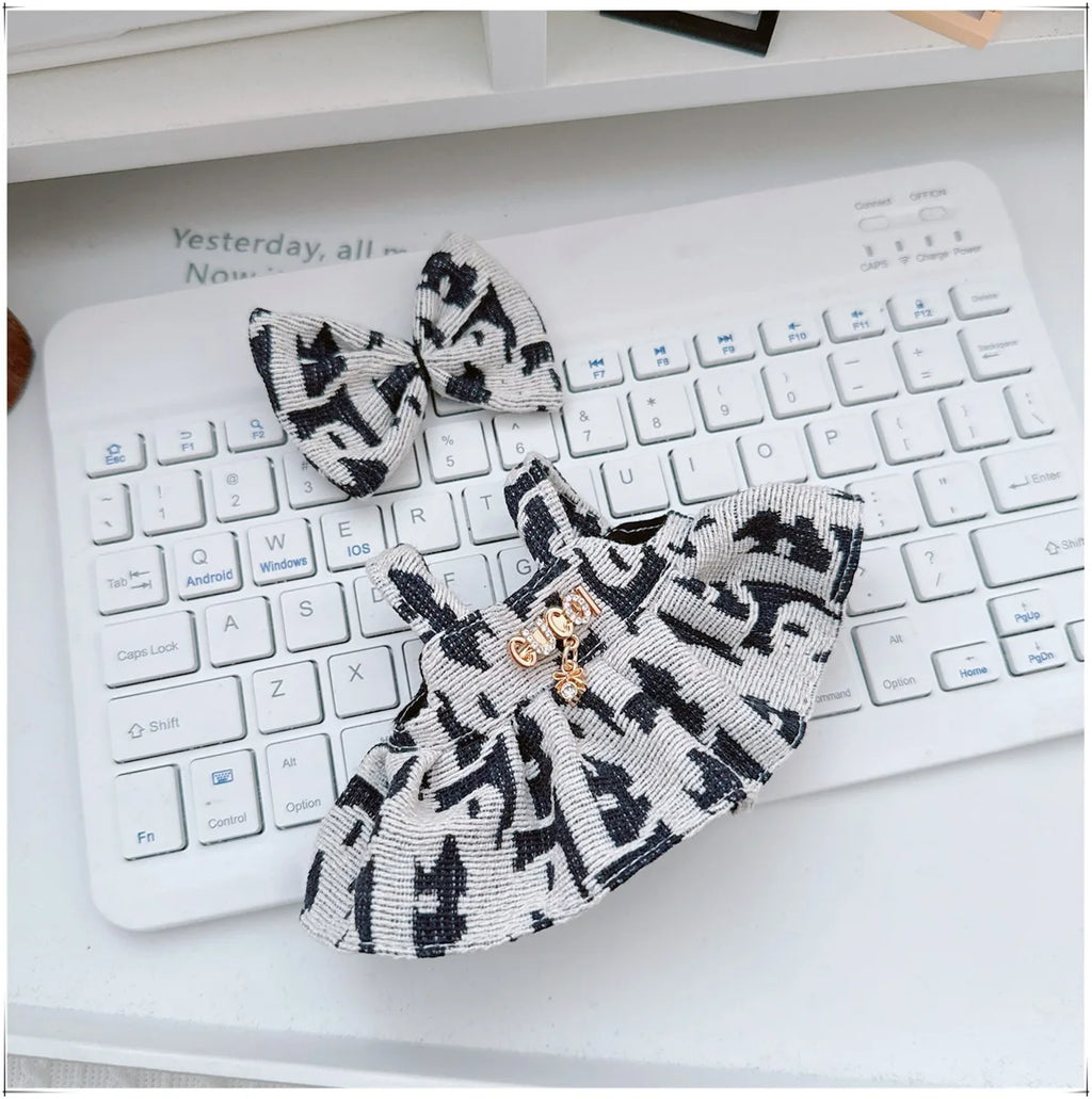 For 17cm Labubu Doll Clothes V1 V2 Doll Clothing Accessories Hat Overall Dress Shoes Bag Doll Accessories Sitting Party Game Toy
