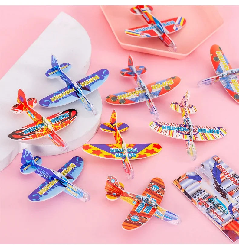 10/20Pcs Mini DIY Hand Throw Flying Glider Planes Foam Airplane Game Toys Kids Birthday Party Favors Baby Shower Fillers Gift