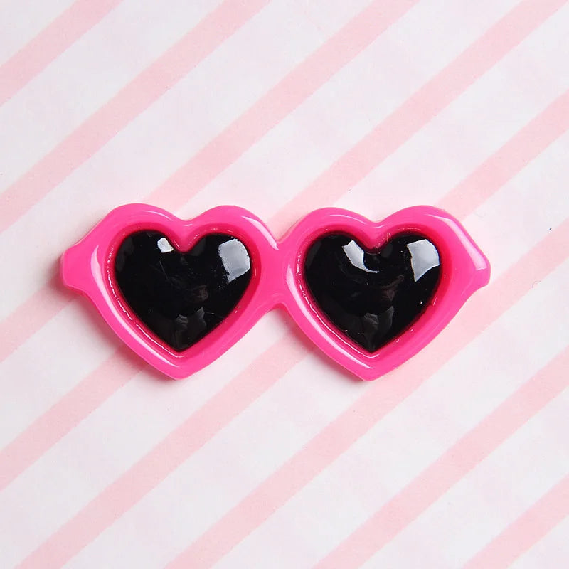 10pcs Doll Sunglasses Glasses Love Heart on Toys Dolls Princess Dress Up Accessories