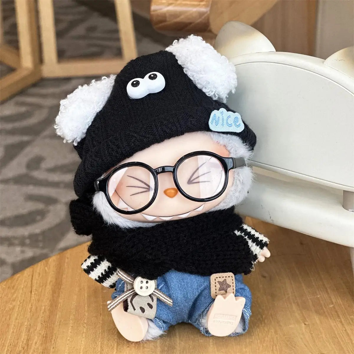 6.5cm Glasses for Labubu Accessories Transparent Plastic Glasses for Labubu Dolls Plush Doll for DIY Toys Doll Glasses Accessory