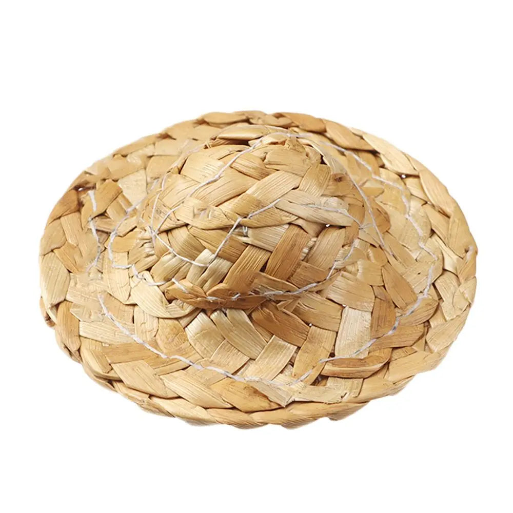 Mini Woven Straw Hat Multiple Sizes Crafts Cute Toys Doll Accessories Woven Straw Hat DIY Decoration Doll Caps