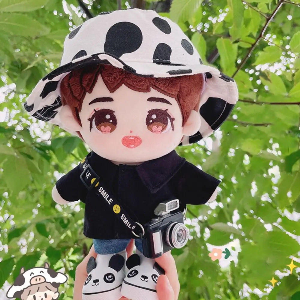 Fashion Caps for 20cm Dolls Beret Hat Candy Color Cute Flannel Casual Hat For Plush Doll Head Doll Fisherman Hat Accessories