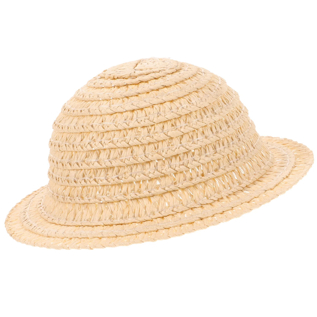 Miniature Straw Decorative Accessory Woven Craft Hat for Dolls Yellow Mini Woven Hat Photo Prop Craft Toy Kids Gift