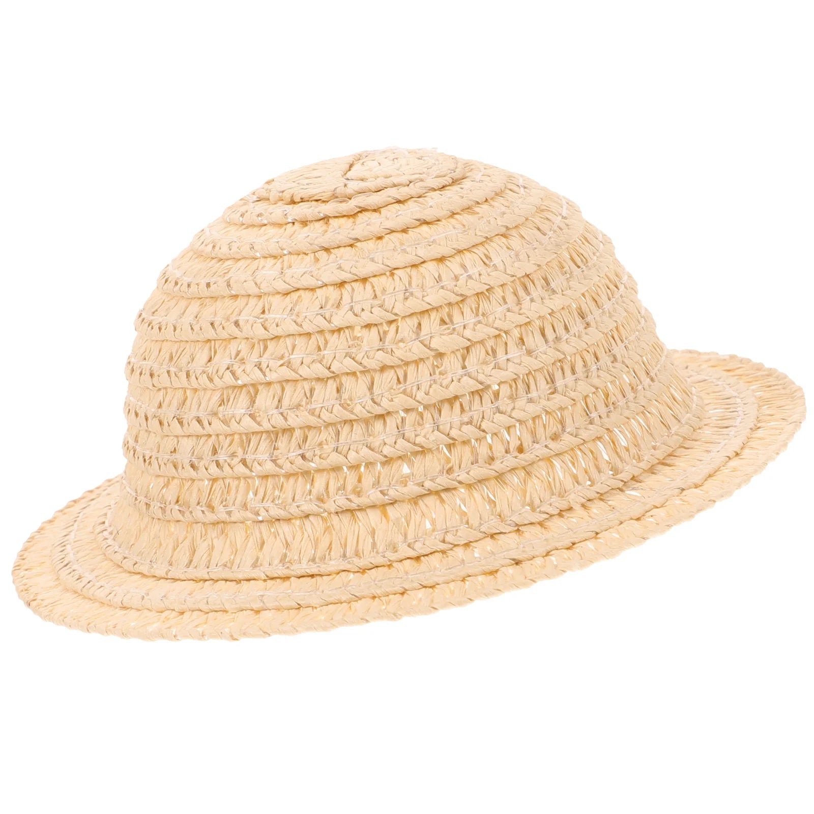 Miniature Straw Decorative Accessory Woven Craft Hat for Dolls Yellow Mini Woven Hat Photo Prop Craft Toy Kids Gift