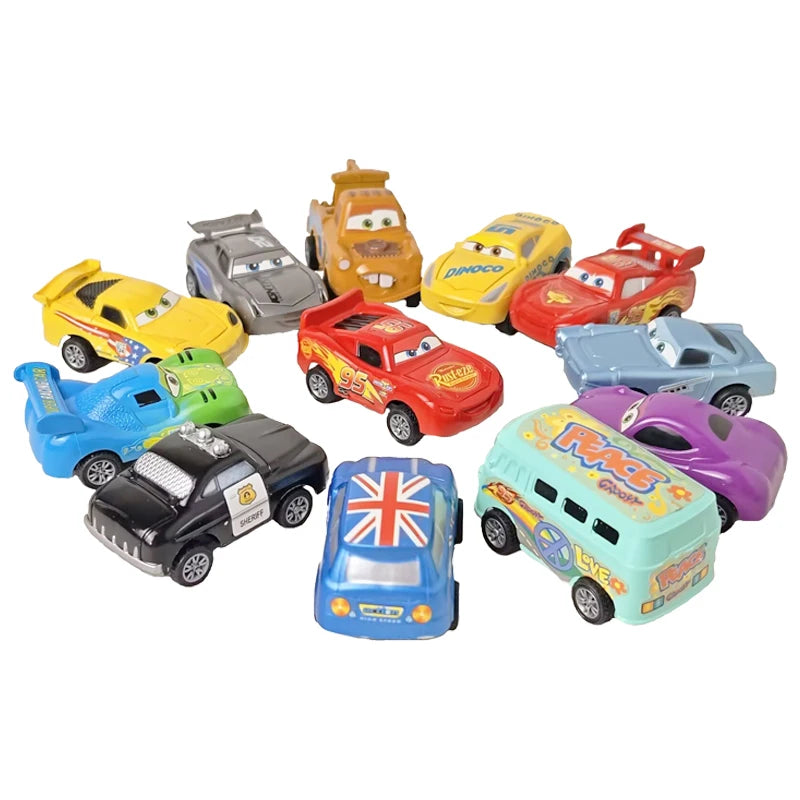 Mini 12 pcs Disney Pixar Cars 3 Piston Cup Rebound Car  Collection Lightning McQueen Jackson Storm PVC Car Model Toy for childre