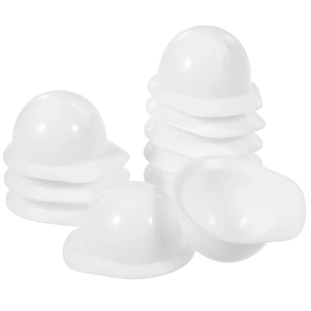 10pcs Mini Construction Hat Safety Decor Plastic Miniature Helmets Accessories Pet Toys Doll Dress Up Play Supplies