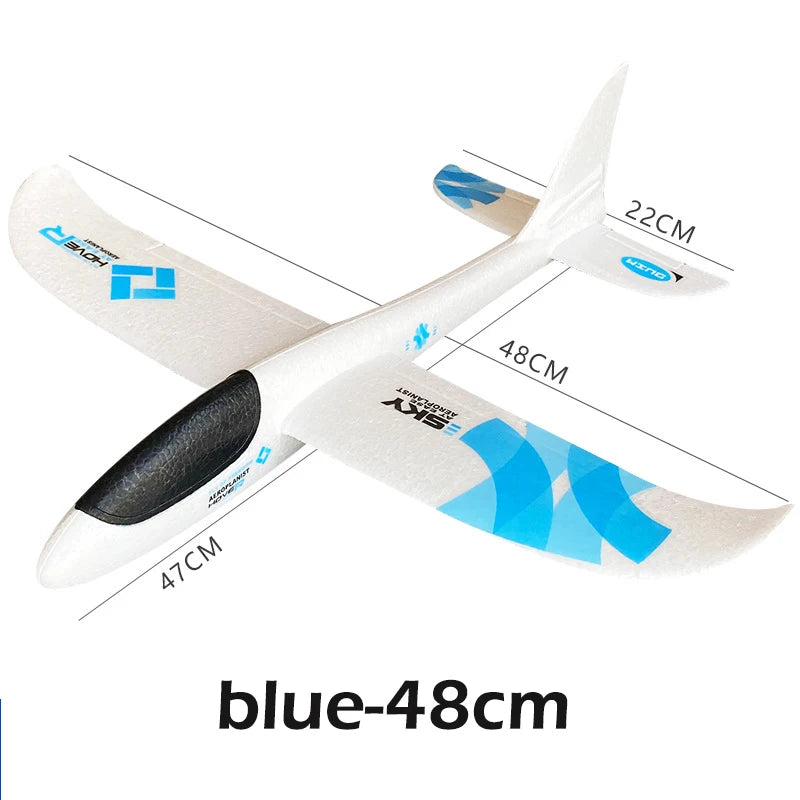 48/99CM Large Foam Glider Airplane Hand Throwing Planes Outdoor Toy 2 Flight Mode Flying Toy for Kids Birthday Party Favors