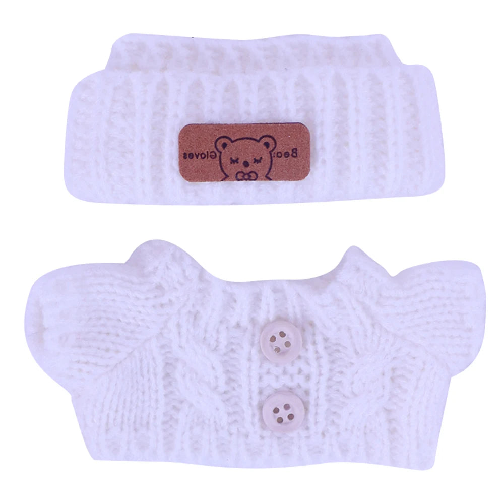 Doll Sweater+Woolen Hat For labubu 17cm Plush Doll Clothes Accessories Girl‘s Toys Birthday And Christmas Gift