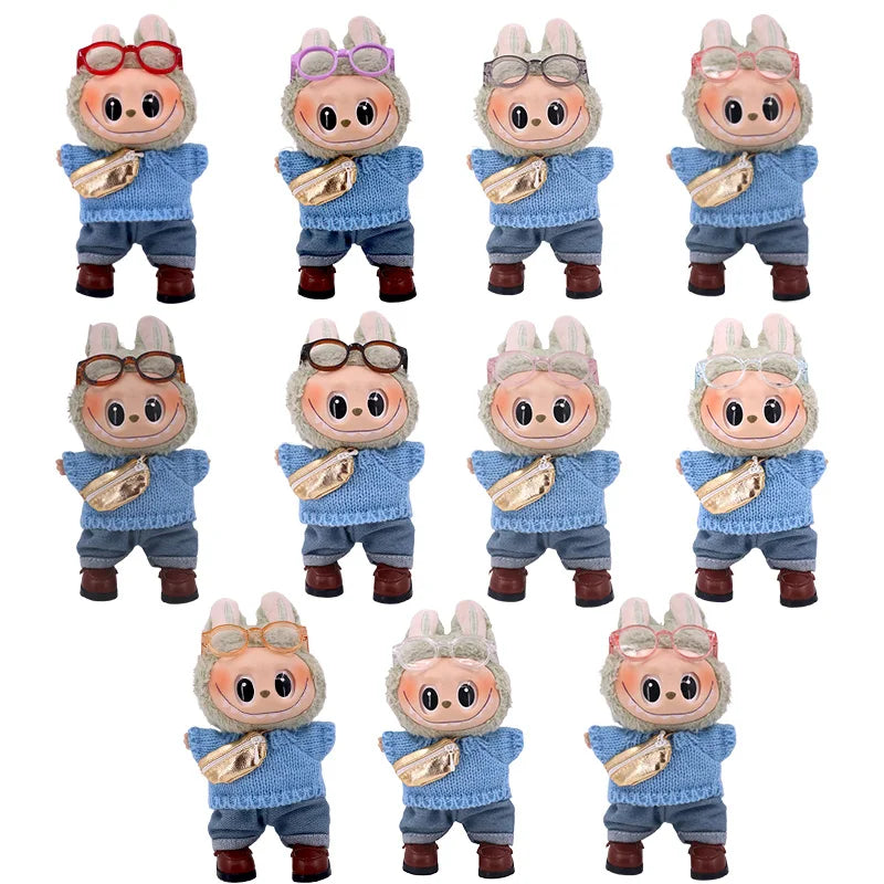Mini Doll Accessories For Labubu Doll Glasses Mini Cartoon Model Guitar Popcorn Pendant Waist Bag Dollhouse Gift,Girl's Toy