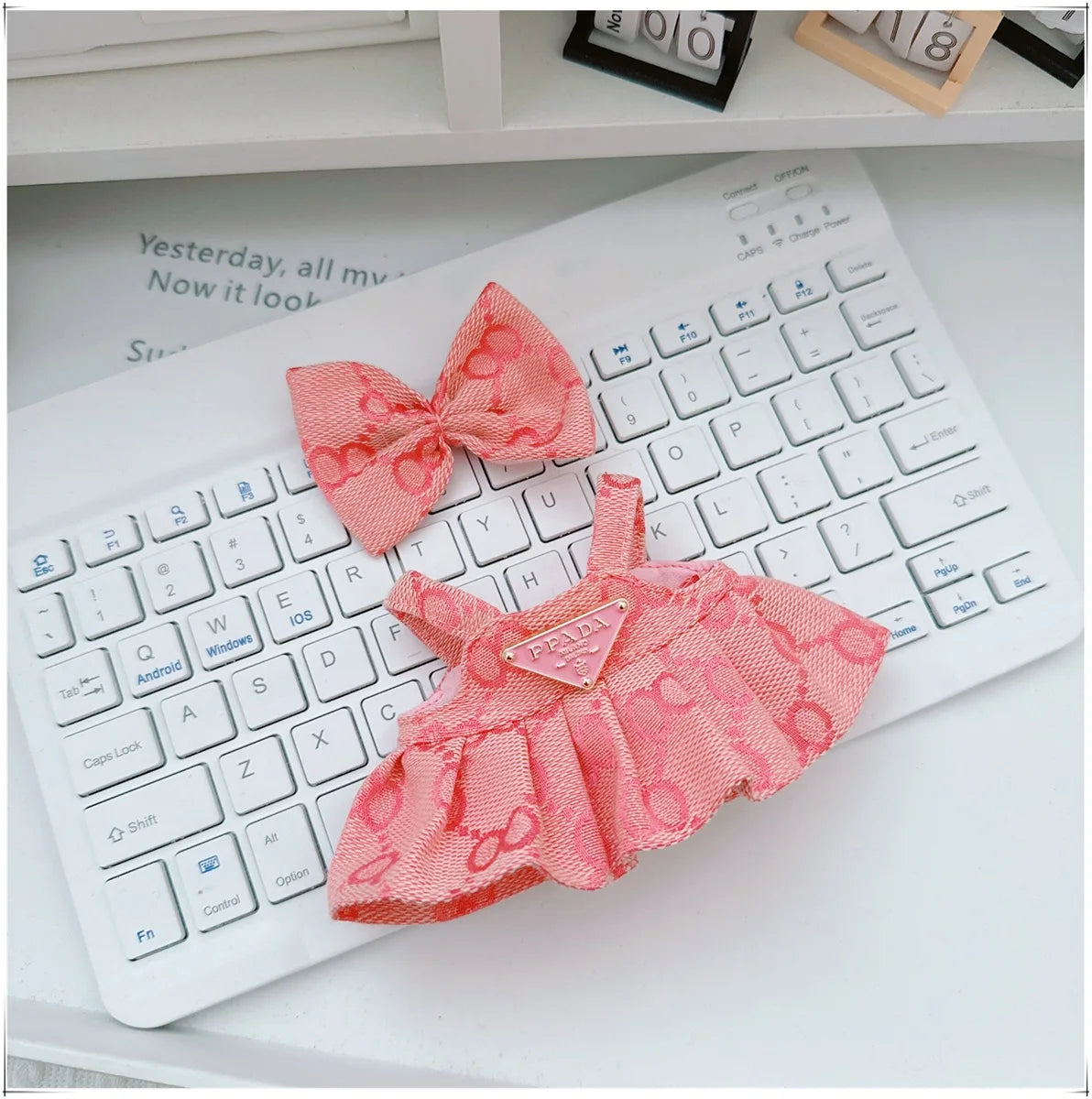 For 17cm Labubu Doll Clothes V1 V2 Doll Clothing Accessories Hat Overall Dress Shoes Bag Doll Accessories Sitting Party Game Toy