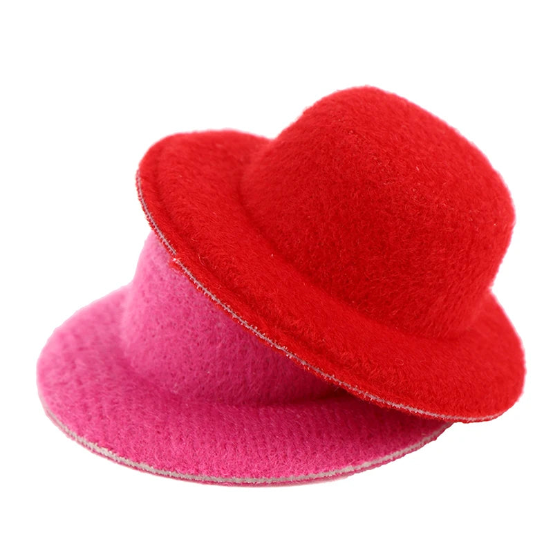5Pcs 1:12 Dollhouse Miniature Hat Mini Dolls Hat Ornament Dolls House Accessories Kids Toys Gifts Rndom Color