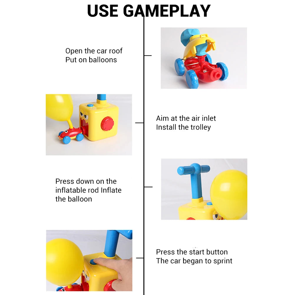 NEW Rocket Balloon Launch Tower Toy Inertia Air Power Balloon Car Science Experimen Puzzle Funny Educational Toys For Children