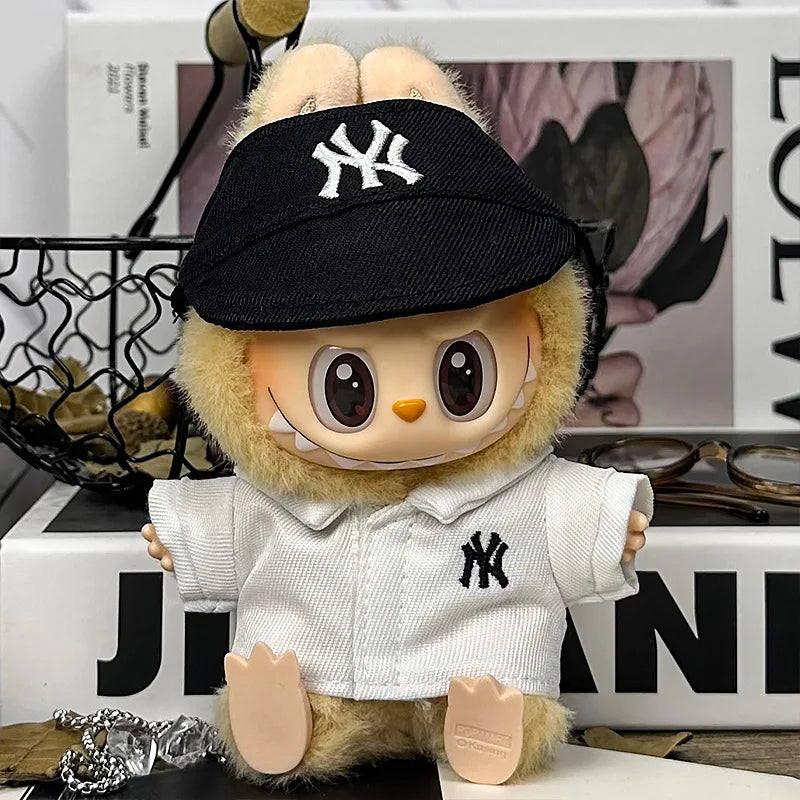 For 17cm Labubu Clothing Set Baseball jersey Catcher gloves Baseball bat Hat V1 V2 V3 Labubu Clothes Doll Accessories Toys