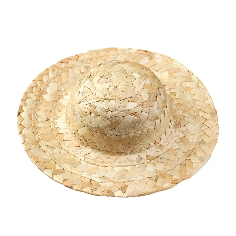 Mini Woven Straw Hat Multiple Sizes Crafts Cute Toys Doll Accessories Woven Straw Hat DIY Decoration Doll Caps