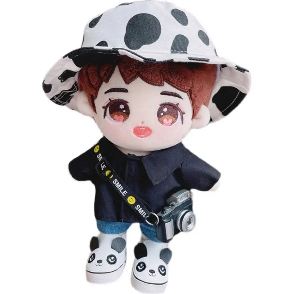 Fashion Caps for 20cm Dolls Beret Hat Candy Color Cute Flannel Casual Hat For Plush Doll Head Doll Fisherman Hat Accessories