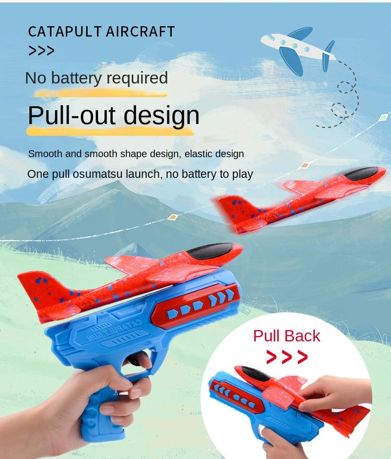 Children's Ejection Aircraft Toys Foam Aircraft Glider Parent-child Outdoor Games Toys Children's Gifts Foam Shooting Flying Toy
