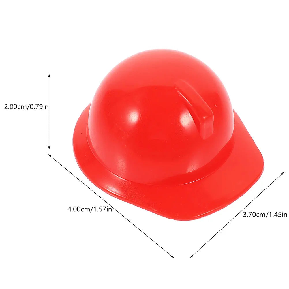 10pcs Mini Construction Hat Safety Decor Plastic Miniature Helmets Accessories Pet Toys Doll Dress Up Play Supplies
