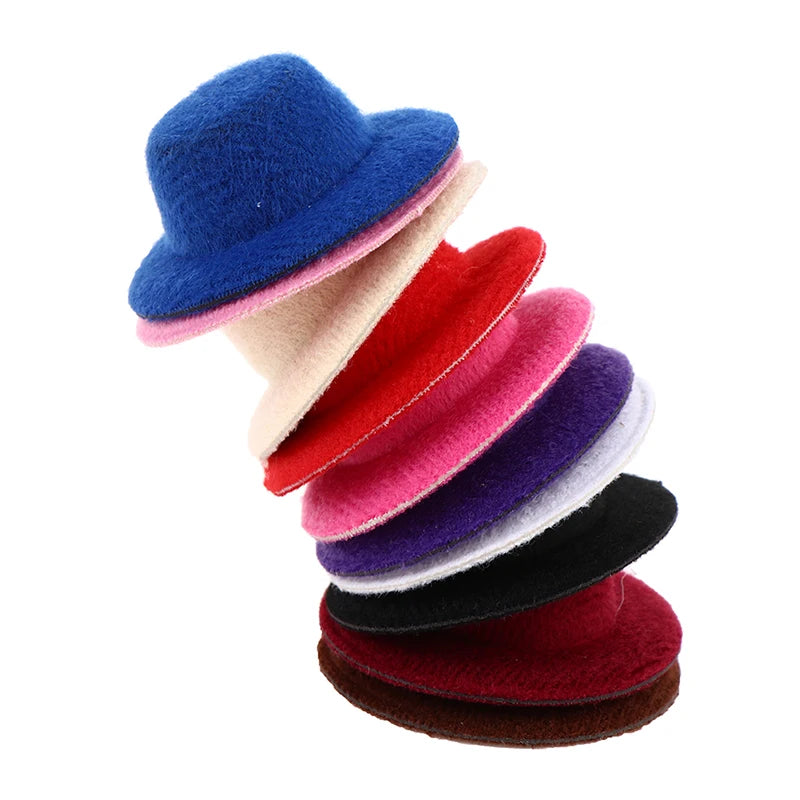 5Pcs 1:12 Dollhouse Miniature Hat Mini Dolls Hat Ornament Dolls House Accessories Kids Toys Gifts Rndom Color