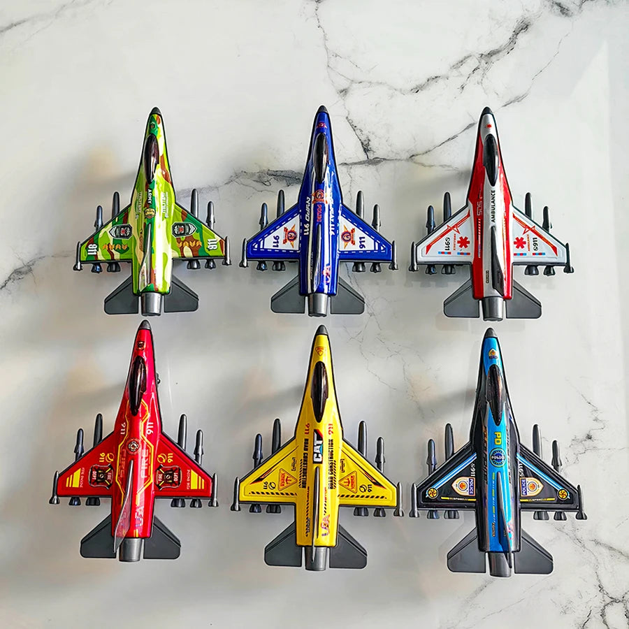6 glider toy sets, mini semi metal planes, suitable for children's airplane models, party giveaways, Halloween, Christmas gifts